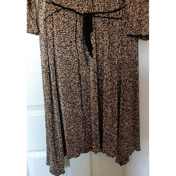 Connected Apparel Belted Dress Size 16 Asymmetric Drop Walst Crinkled Vintage - Picture 6 of 8